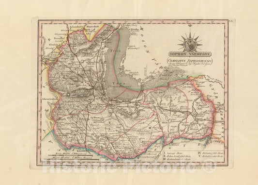 Historic Map : Sopron Varmegye = Comitatus Soproniensis, 1802, Vintage Wall Decor