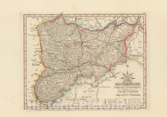 Historic Map : Vas Varmegye = Comitatus Castriferrei, 1802, Vintage Wall Decor