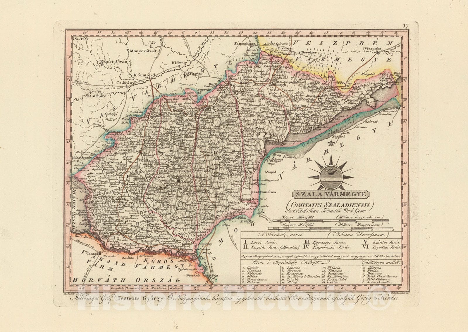 Historic Map : Szala Varmegye = Comitatus Szaladiensis, 1802, Vintage Wall Decor