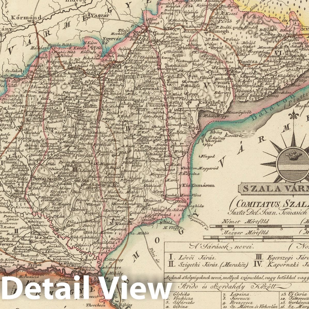 Historic Map : Szala Varmegye = Comitatus Szaladiensis, 1802, Vintage Wall Decor
