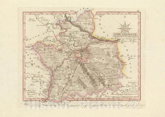 Historic Map : Gyor Varmegye = Comitatus Jaurinensis, 1804, Vintage Wall Decor