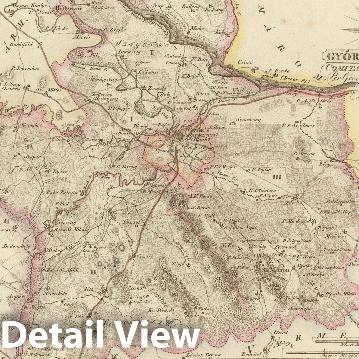 Historic Map : Gyor Varmegye = Comitatus Jaurinensis, 1804, Vintage Wall Decor