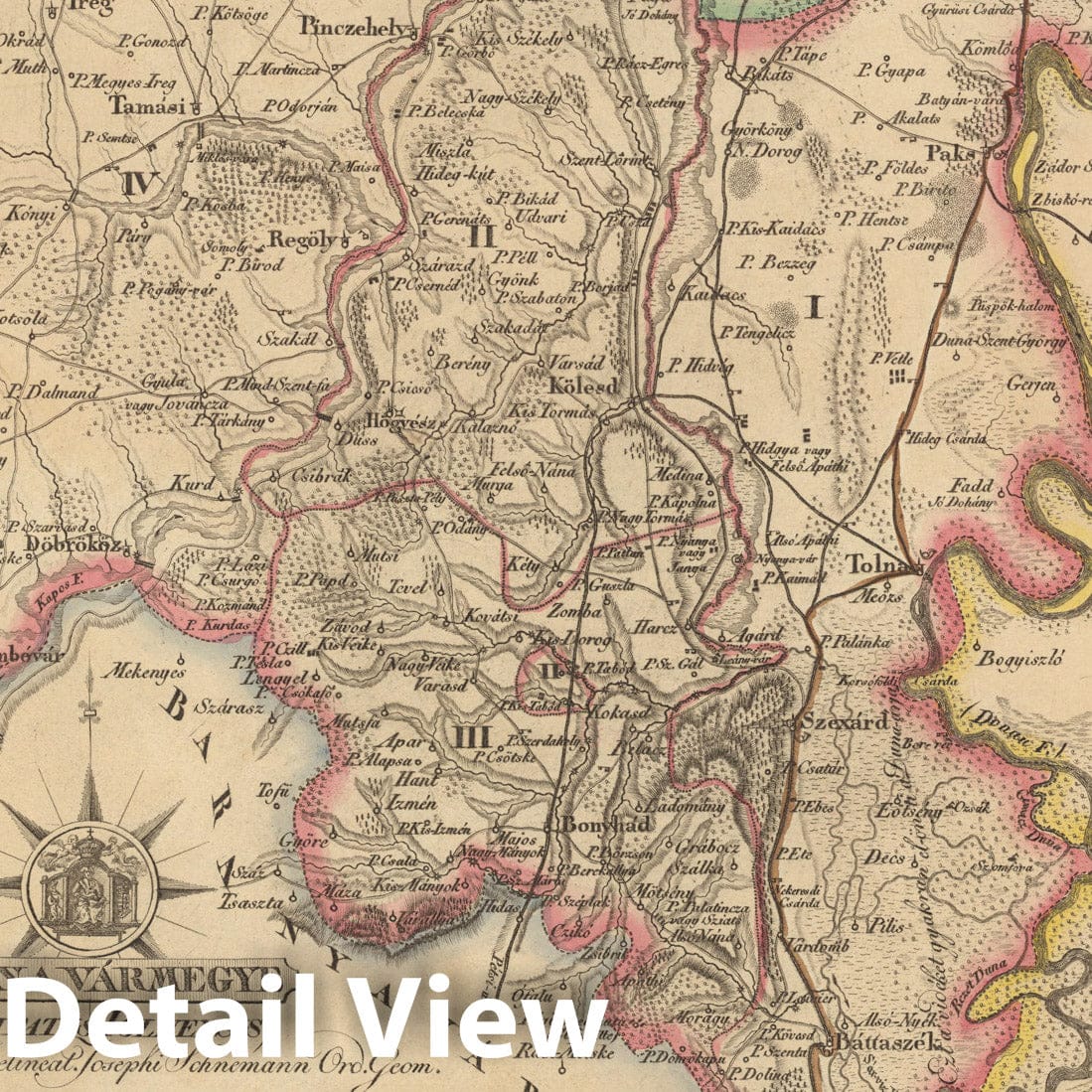 Historic Map : Tolna Varmegye = Comitatus Tolnensis, 1800, Vintage Wall Decor