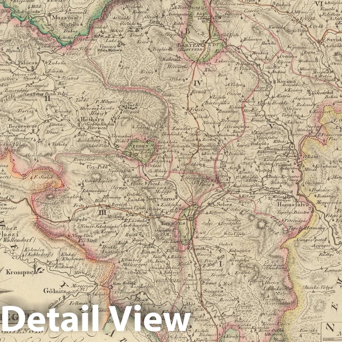 Historic Map : Saros Varmegye = Comitatus Sarosiensis, 1802, Vintage Wall Decor