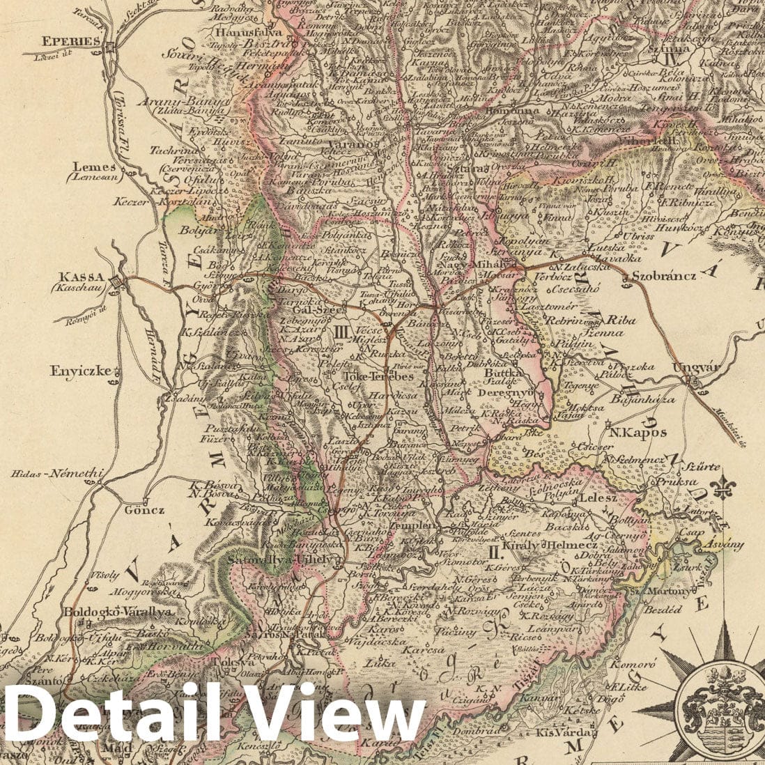 Historic Map : Zemplen Varmegye = Comitatus Zempleniensis, 1802, Vintage Wall Decor