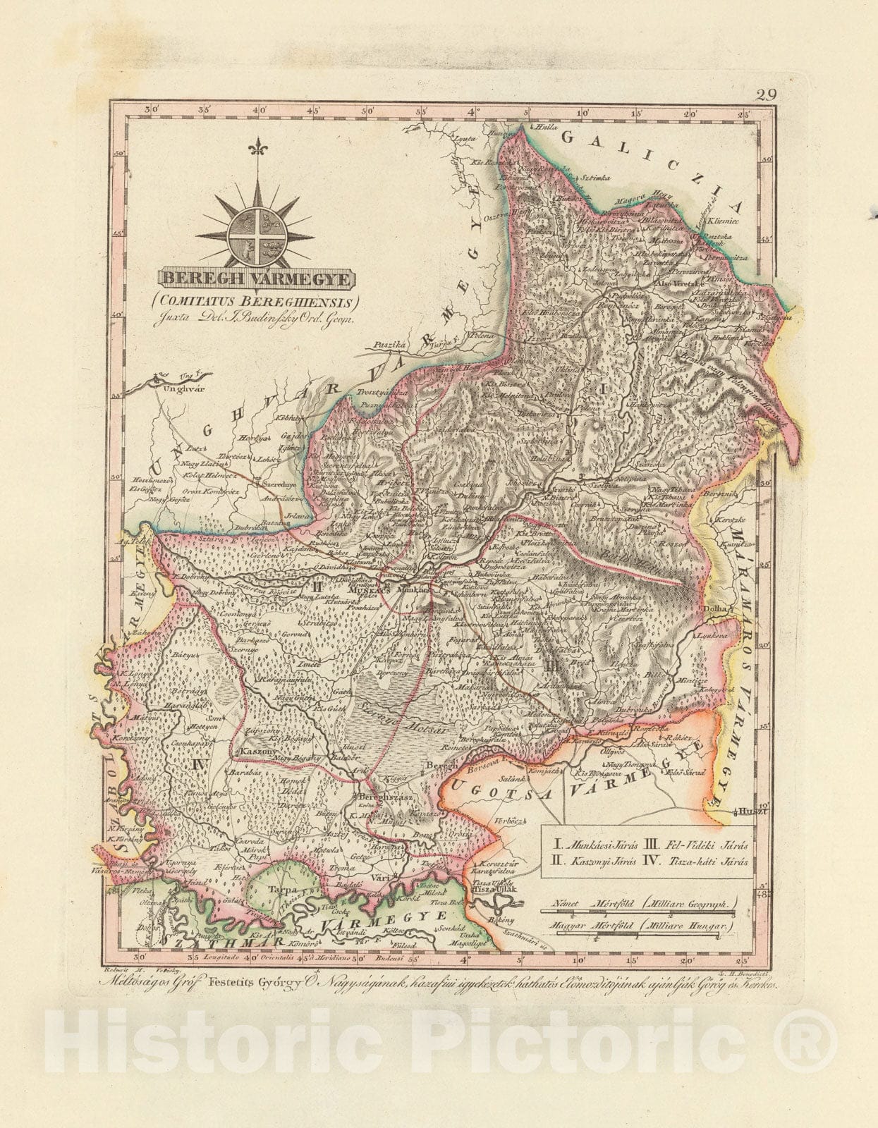Historic Map : Beregh Varmegye = Comitatus Bereghiensis, 1806, Vintage Wall Decor