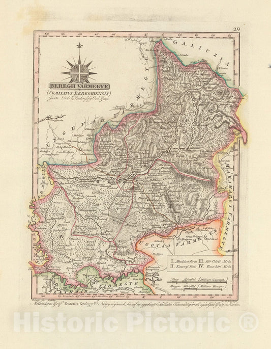 Historic Map : Beregh Varmegye = Comitatus Bereghiensis, 1806, Vintage Wall Decor