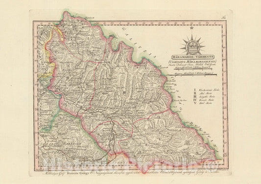 Historic Map : Maramaros Varmegye = Comitatus Maramarosiensis, 1802, Vintage Wall Decor