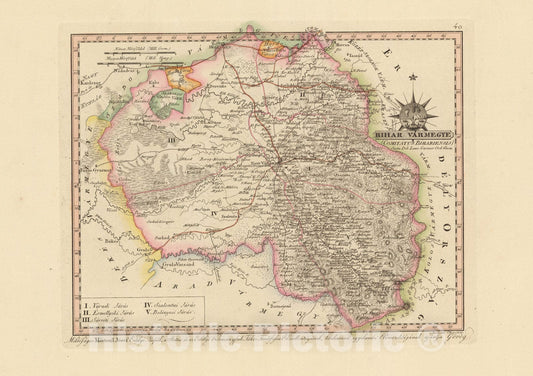 Historic Map : Bihar Varmegye = Comitatus Bihariensis, 1802, Vintage Wall Decor