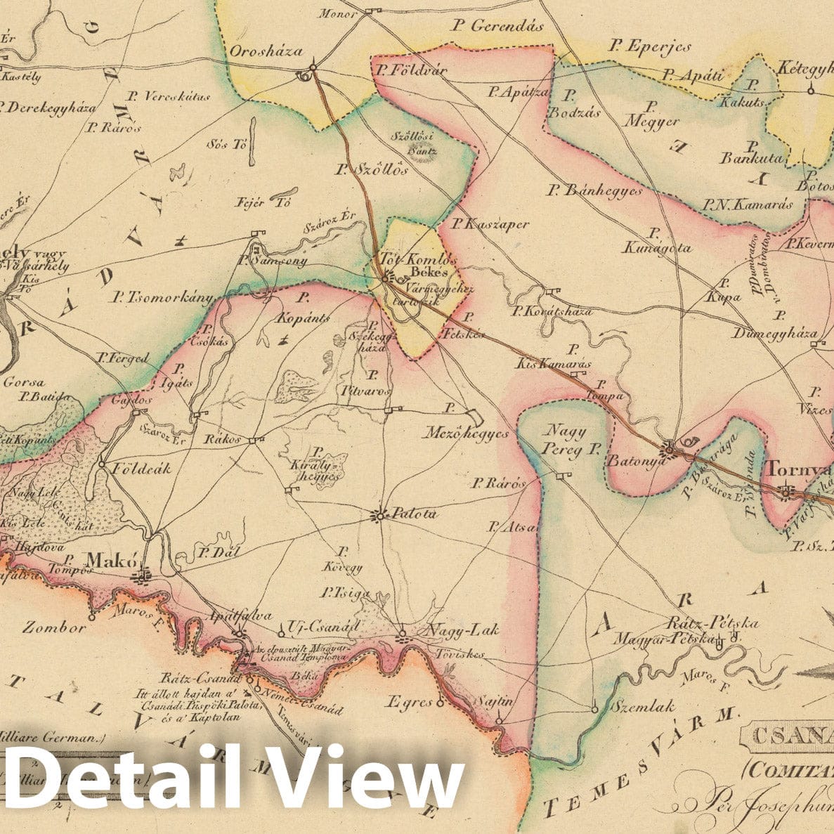 Historic Map : Csanad Varmegye = Comitatus Csanadiensis, 1802, Vintage Wall Decor