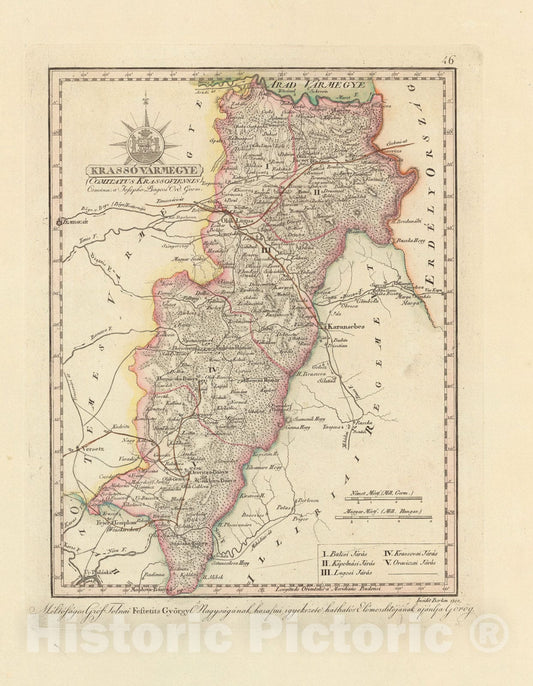 Historic Map : Krasso Varmegye = Comitatus Krassoviensis, 1800, Vintage Wall Decor