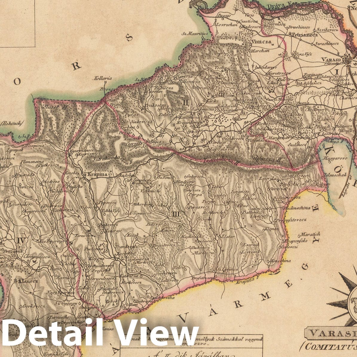 Historic Map : Varasd Varmegye = Comitatus Varasdinensis, 1802, Vintage Wall Decor