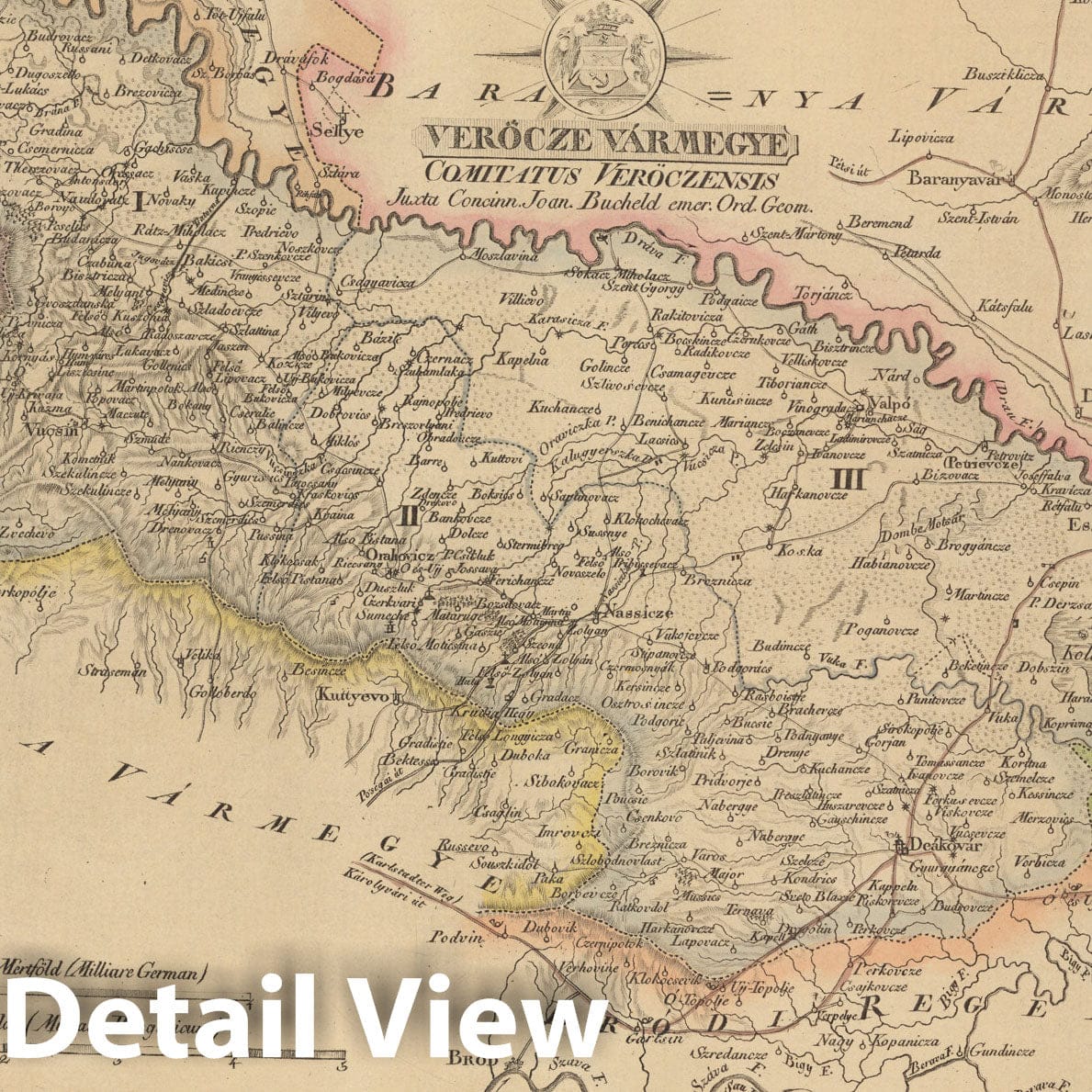 Historic Map : Verocze Varmegye = Comitatus Veroczensis, 1799, Vintage Wall Decor