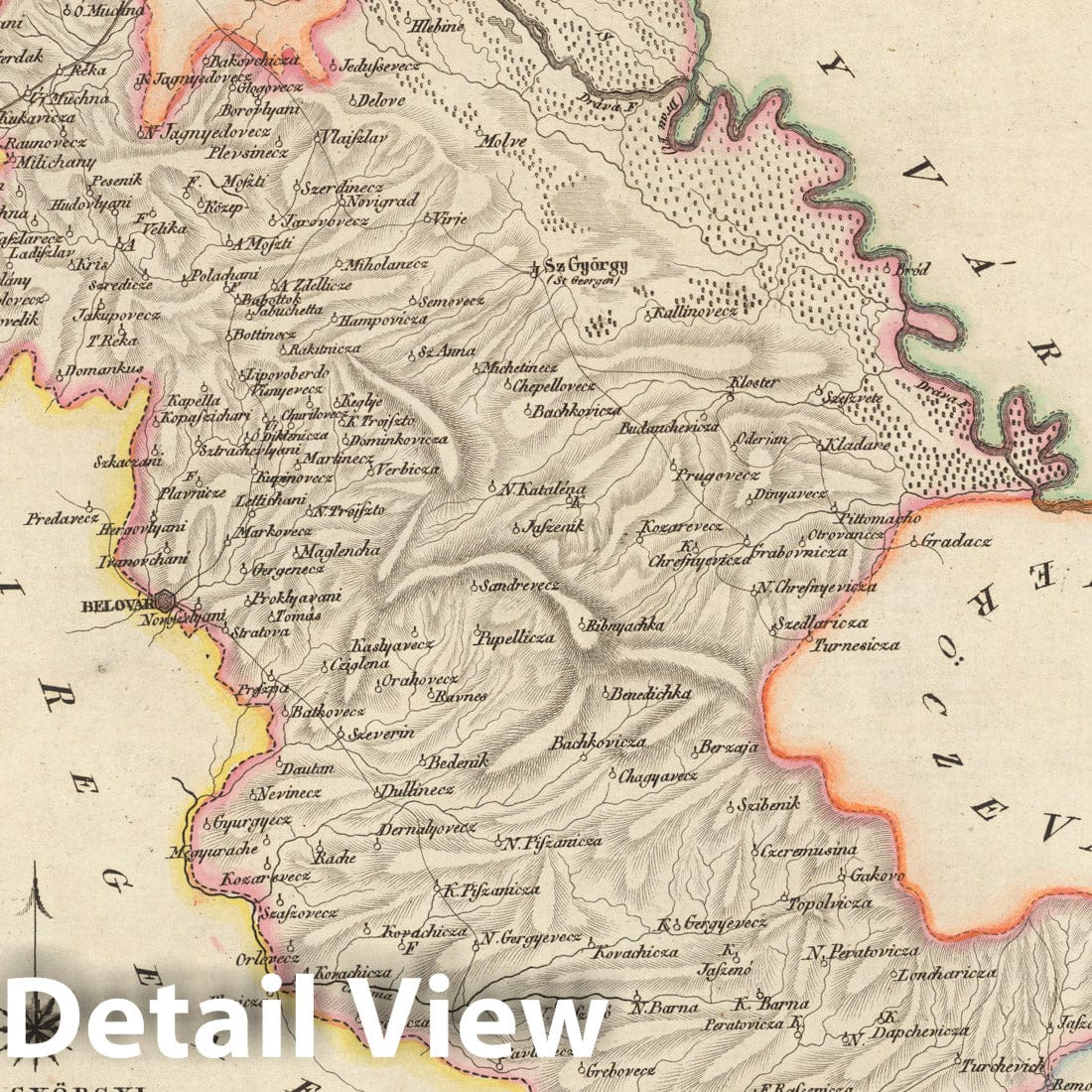 Historic Map : A' Szent-Gyorgyi Hatarorzo Regement videkenek tablaja, 1811, Vintage Wall Decor