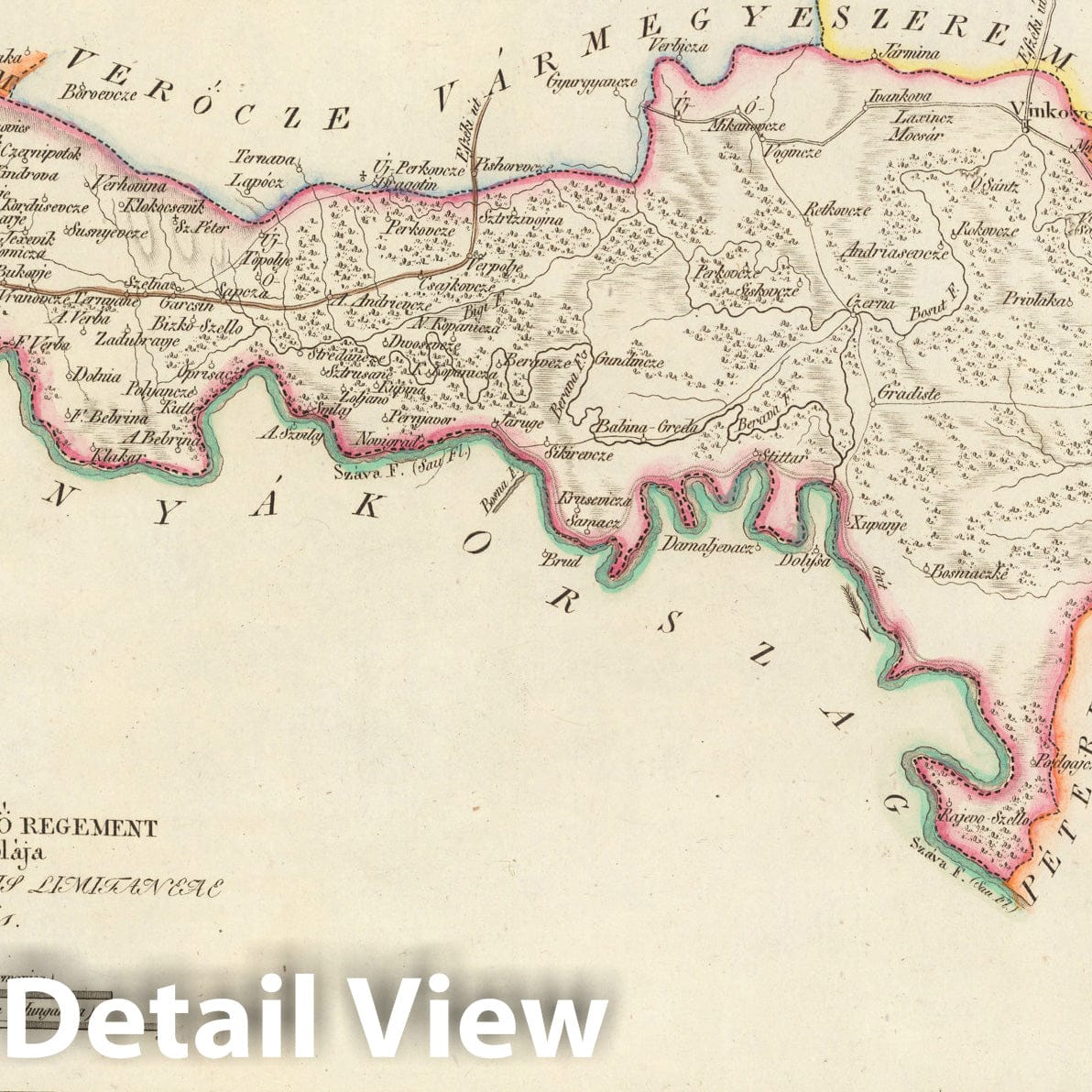 Historic Map : A Brodi hatarorzo regement Videkenek Tablaja, 1811, Vintage Wall Decor