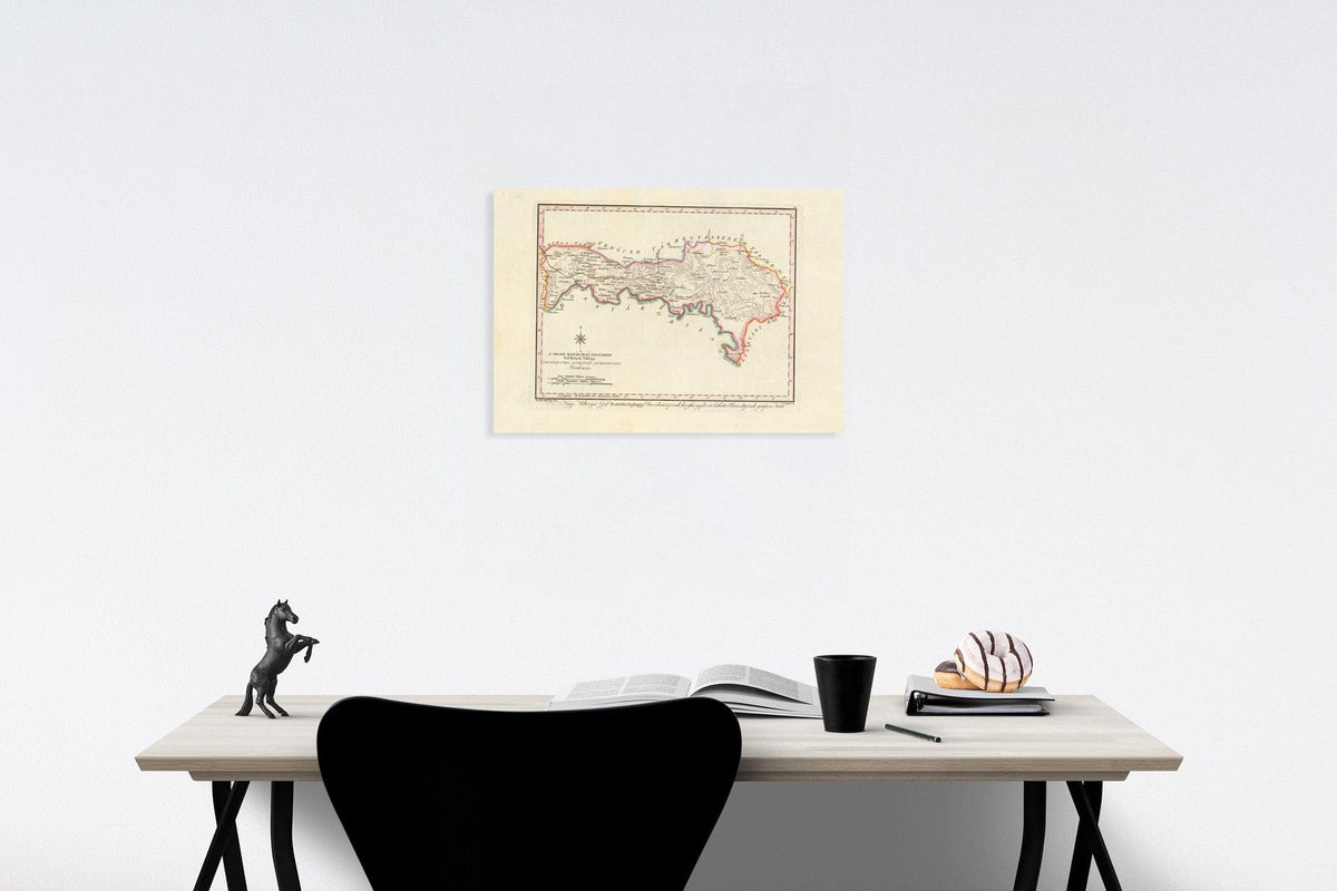 Historic Map : A Brodi hatarorzo regement Videkenek Tablaja, 1811, Vintage Wall Decor