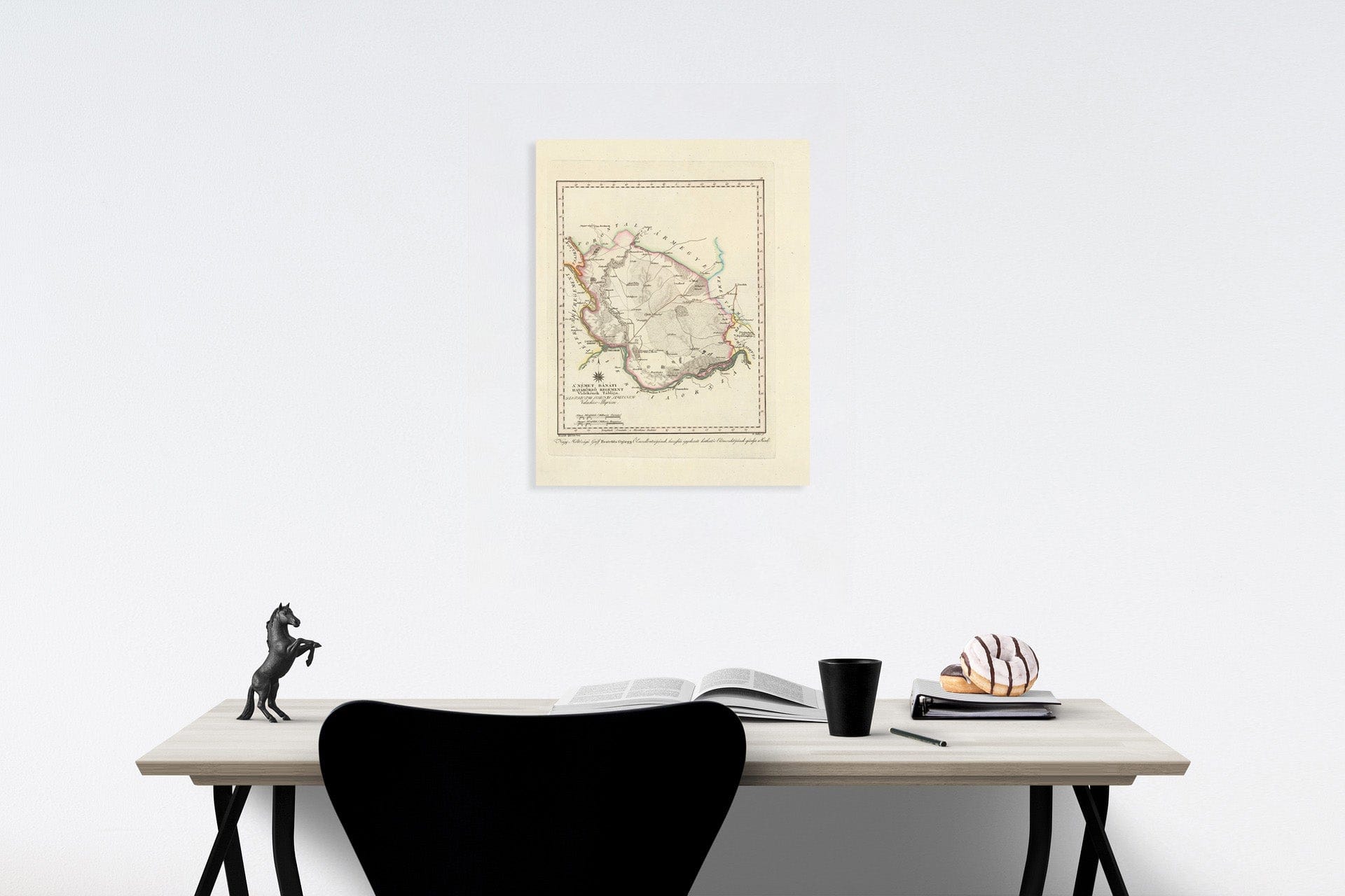 Historic Map : A Nemet Banati hatarorzo regement Videkenek Tablaja, 1811, Vintage Wall Decor