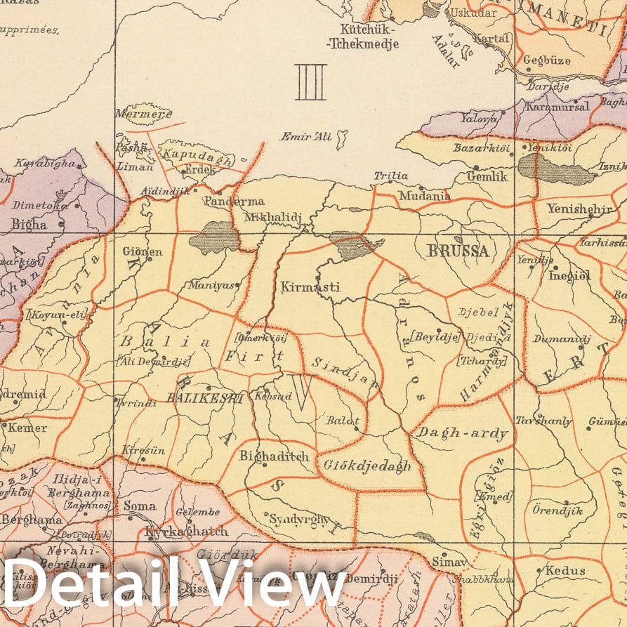 Historic Map : Title/Index: Ubersichtsblatt : Provinzen des Osmanischen Reiches, 1890, Vintage Wall Decor