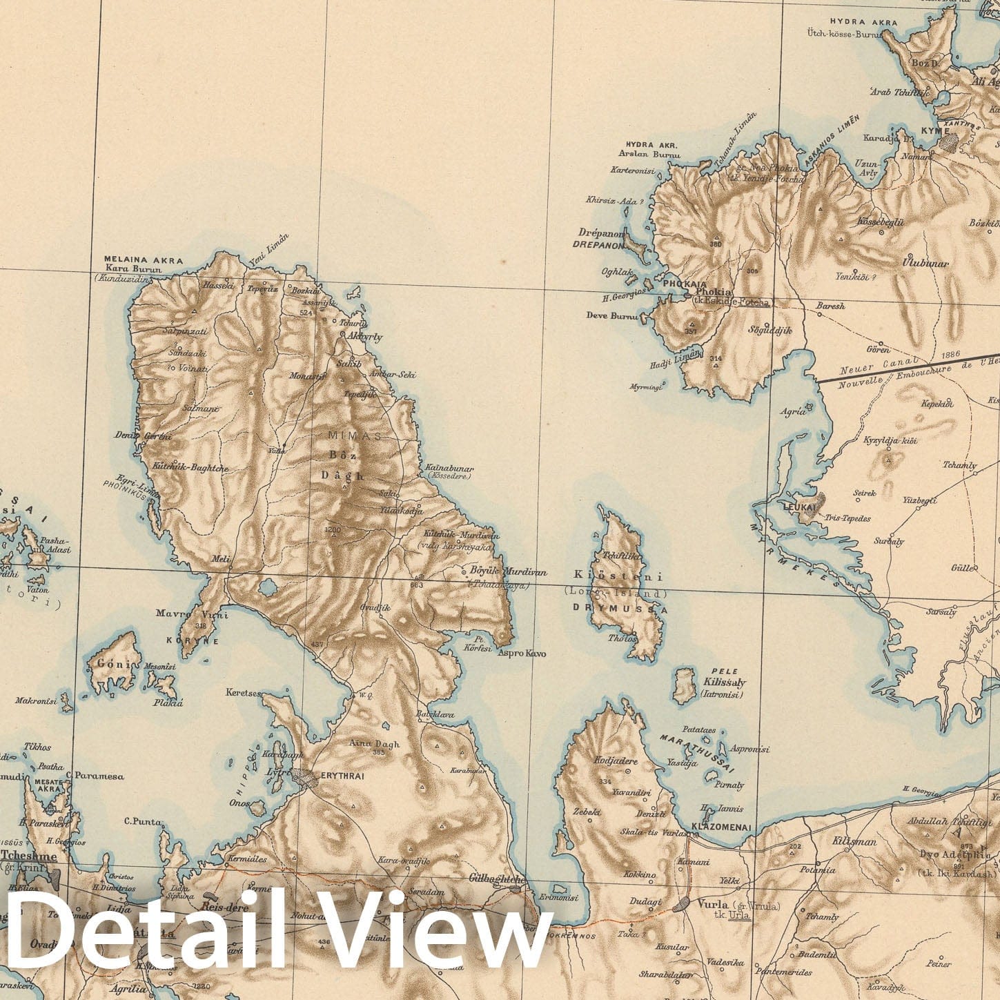 Historic Map : VII. Specialkarte vom westlichen Kleinasien, 1890, Vintage Wall Decor