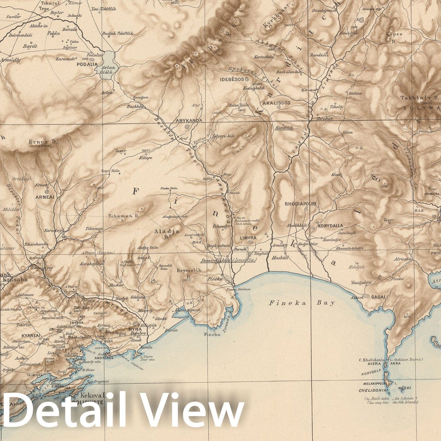Historic Map : XV. Specialkarte vom westlichen Kleinasien, 1890, Vintage Wall Decor
