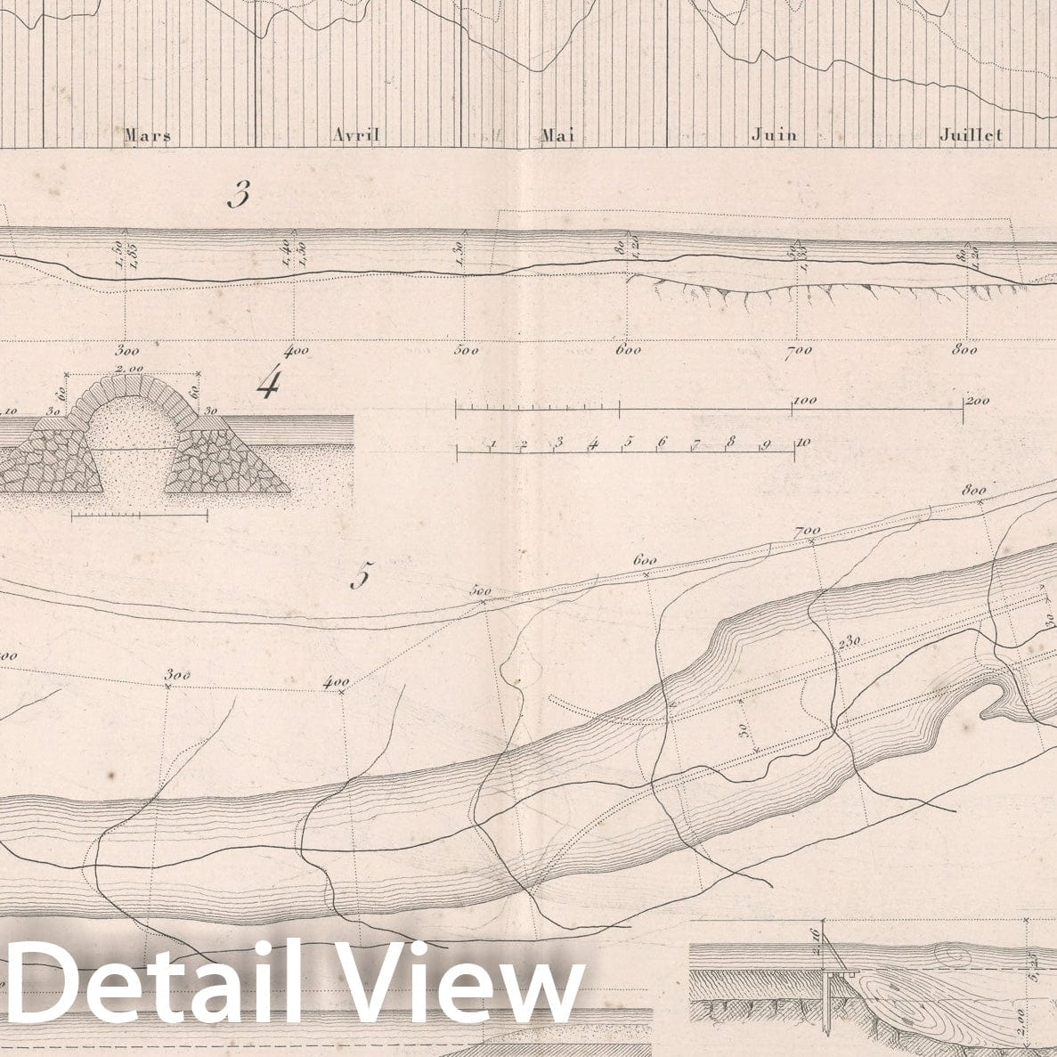 Historic Map : Cours de construction - navigation des rivieres. Plache 1, 1841, Vintage Wall Decor