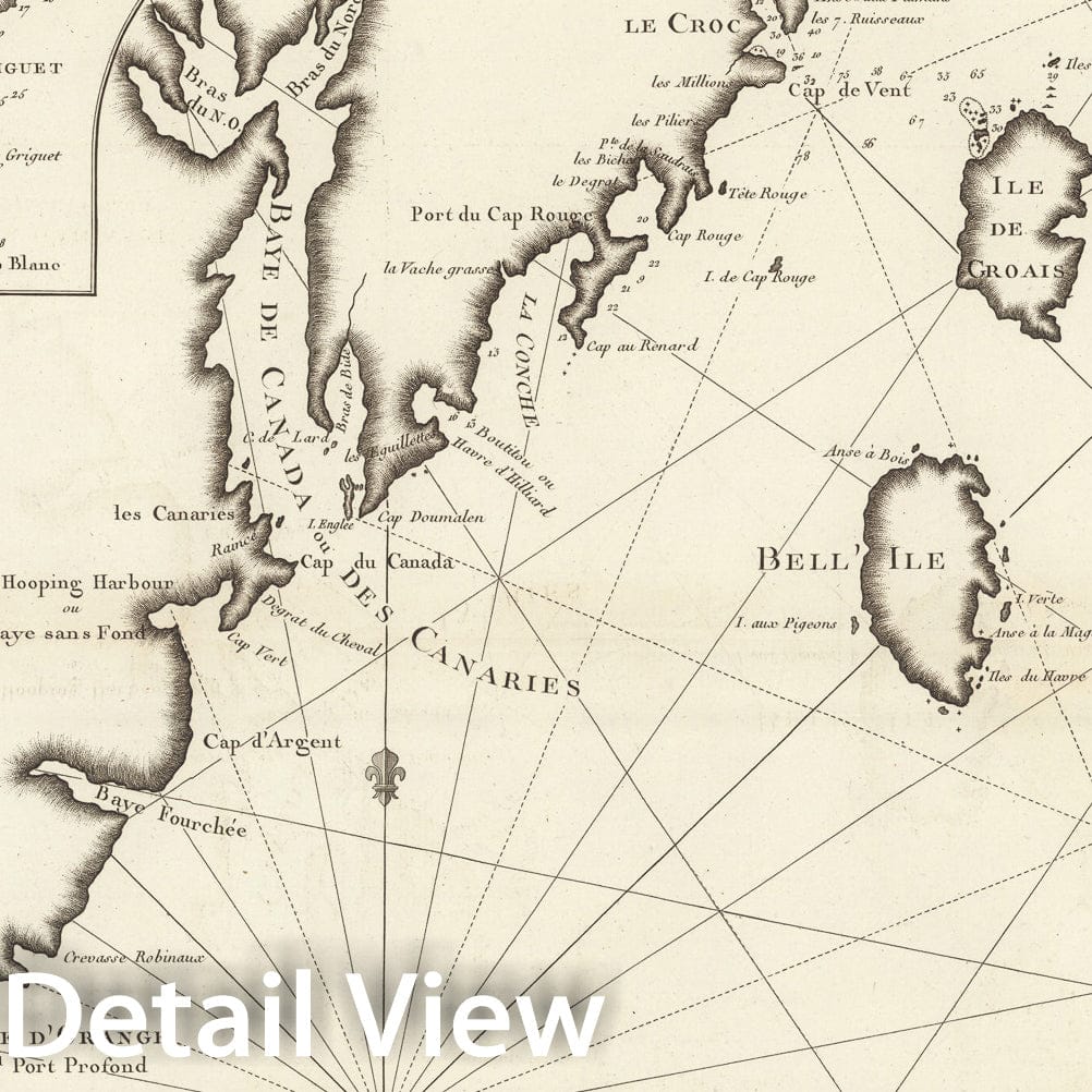 Historic Map : Plan des cotes de Terre-Neuve VII. feuille, 1784, Vintage Wall Decor