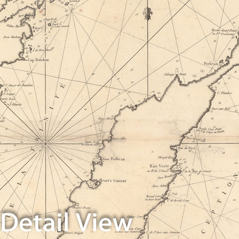 Historic Map : Plan des cotes de Terre-Neuve IXe. feuille, 1784, Vintage Wall Decor