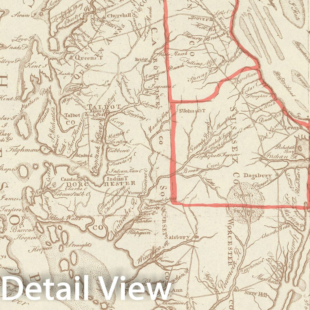 Historic Map : Delaware at the time of the ratification of the Constitution, 1938, Vintage Wall Decor