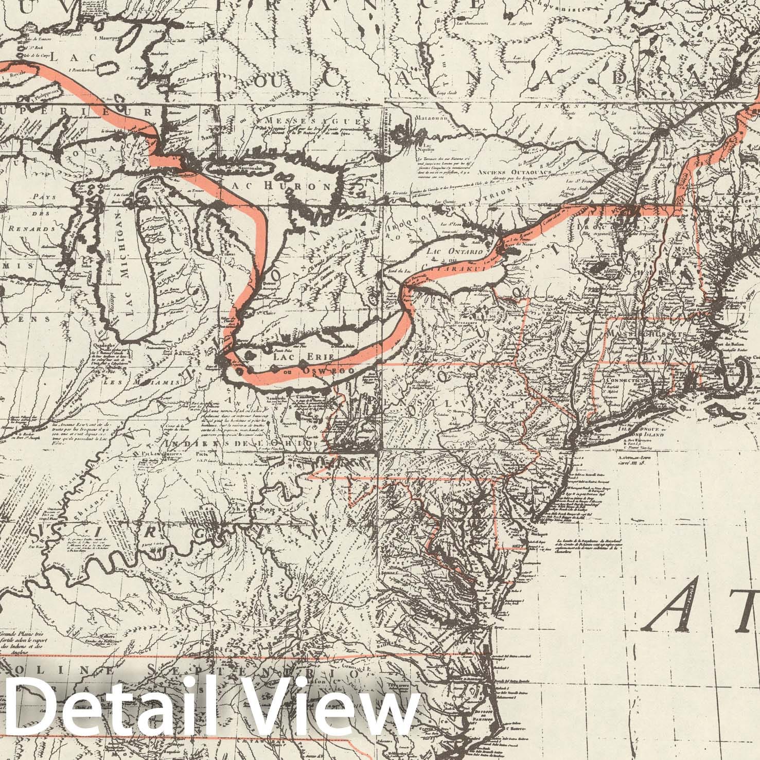 Historic Map : The United States of America showing the boundaries fixed in 1782 five years before the ratification of the Constitution, 1938, Vintage Wall Decor