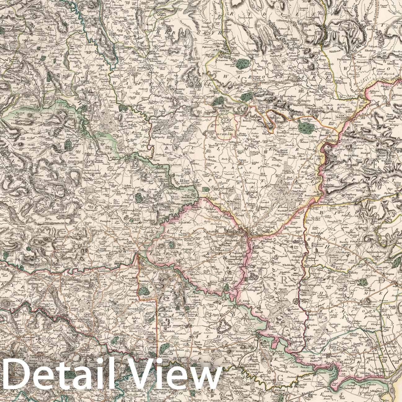 Historic Map : A new map of Yorkshire. Sheets 41-44, 1809, Vintage Wall Decor