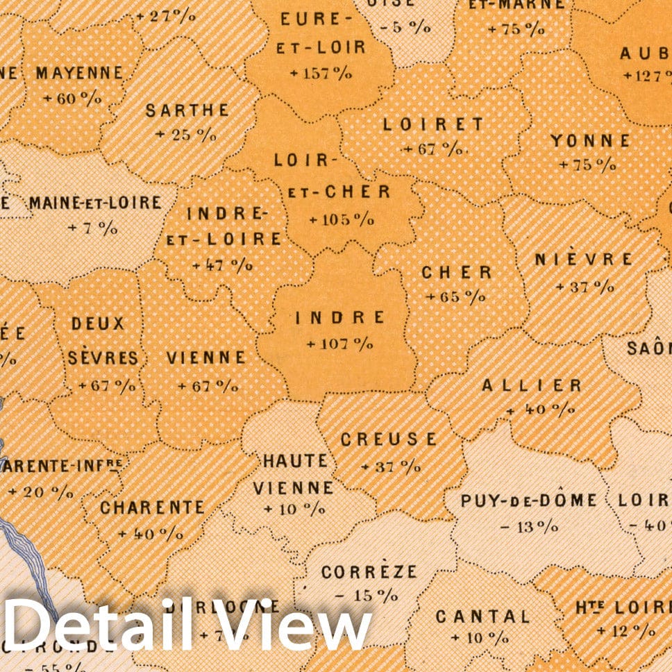 Historic Map : III. Surface ensemencee en cereales par 100 habitants de la population total en 1882, 1887, Vintage Wall Decor