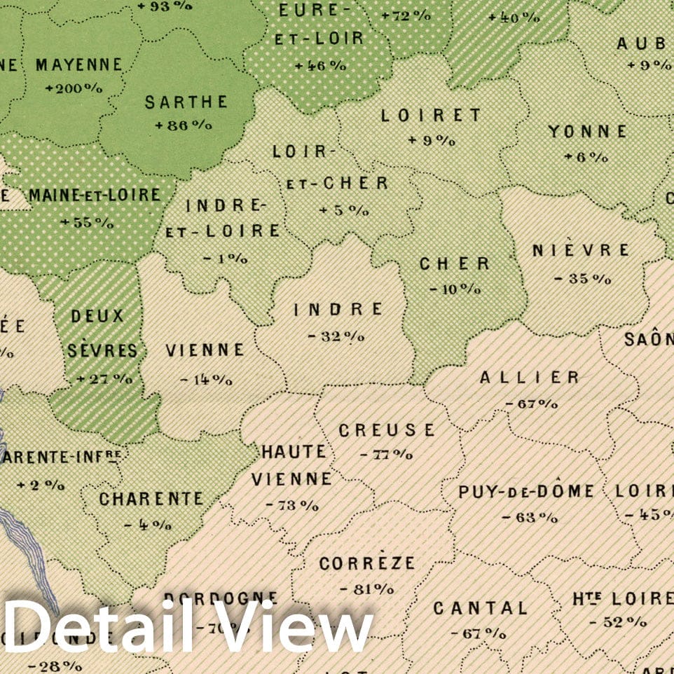 Historic Map : XIII. Nombre de chevaux par 100 hectares du territoire total, en 1882, 1887, Vintage Wall Decor