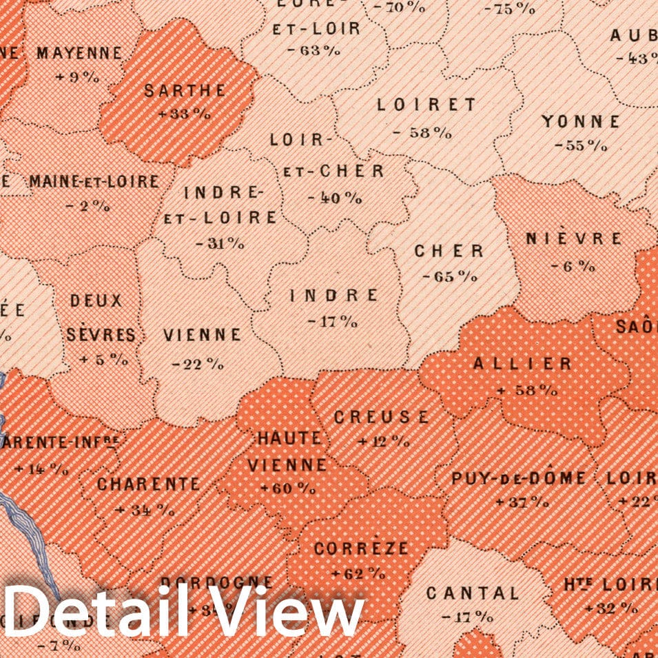Historic Map : XVI. Poids des animaux de l'espece porcine par hectare du territoire total, en 1882, 1887, Vintage Wall Decor