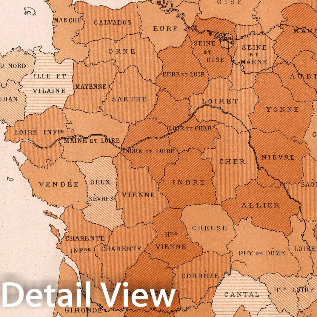 Historic Map : Imposition communales 1877. Carte 6, 1881, Vintage Wall Decor