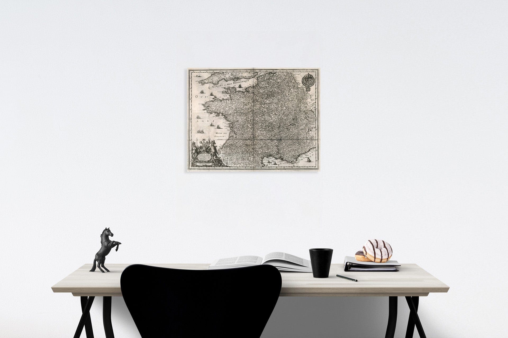 Historic Map : V. 1. Galliae Nova et Accurata descriptio Vulgo Royaume De France, 1663, Vintage Wall Decor