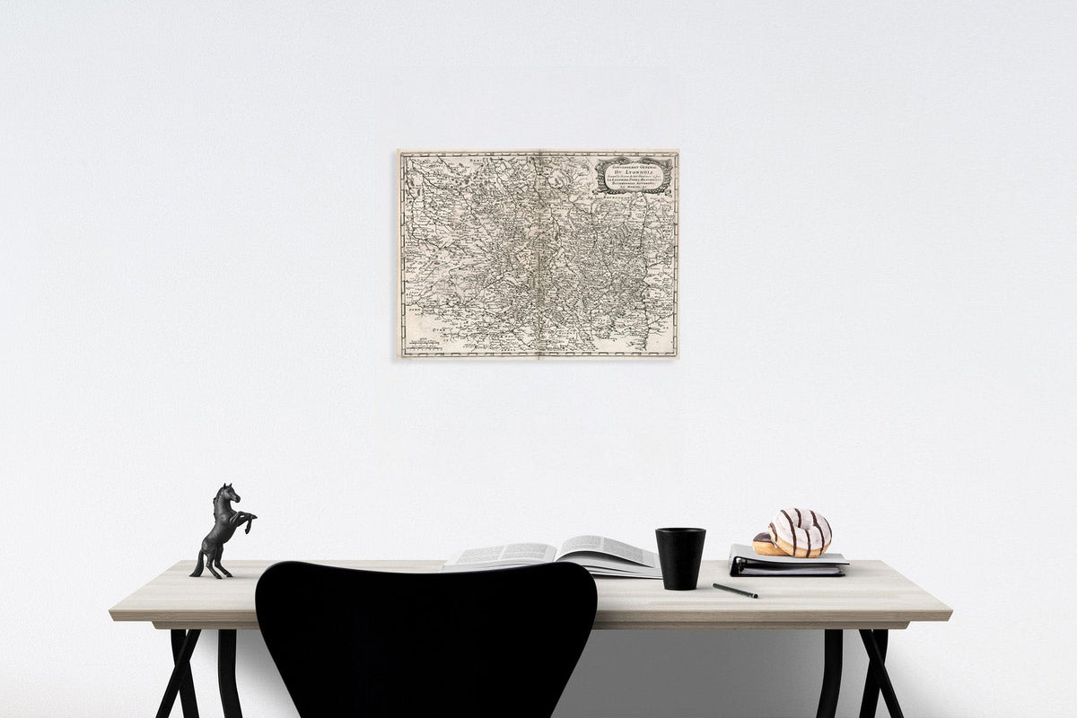 Historic Map : V. 3. Gouvernemet general du Lyonnois, 1663, Vintage Wall Decor