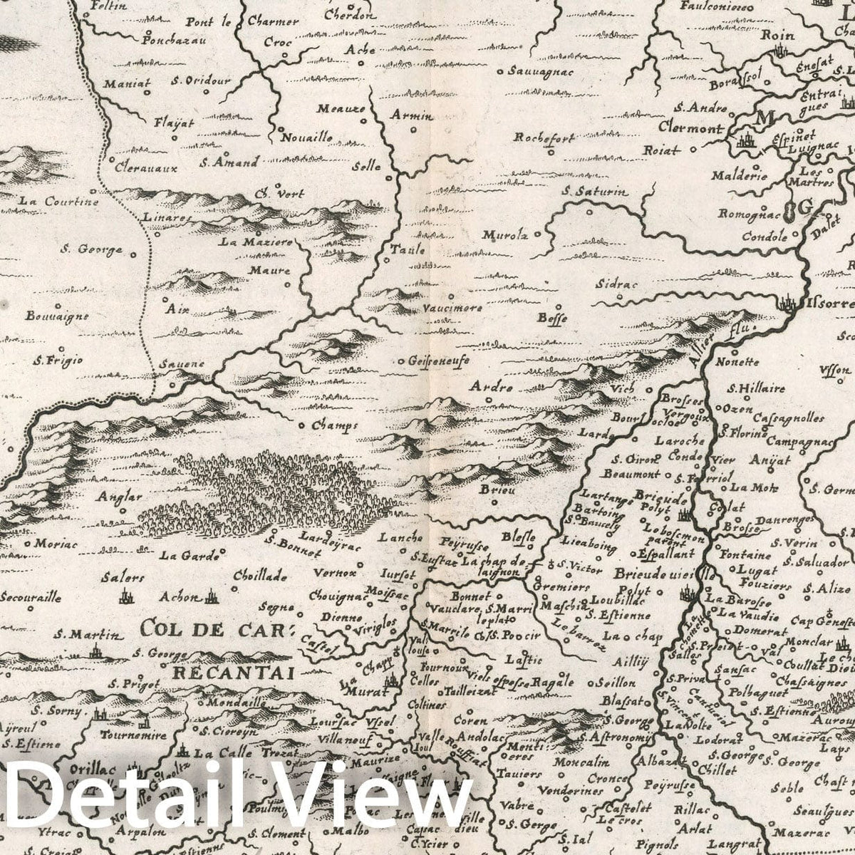 Historic Map : V. 3. Le Duche de Avvergne, 1663, Vintage Wall Decor