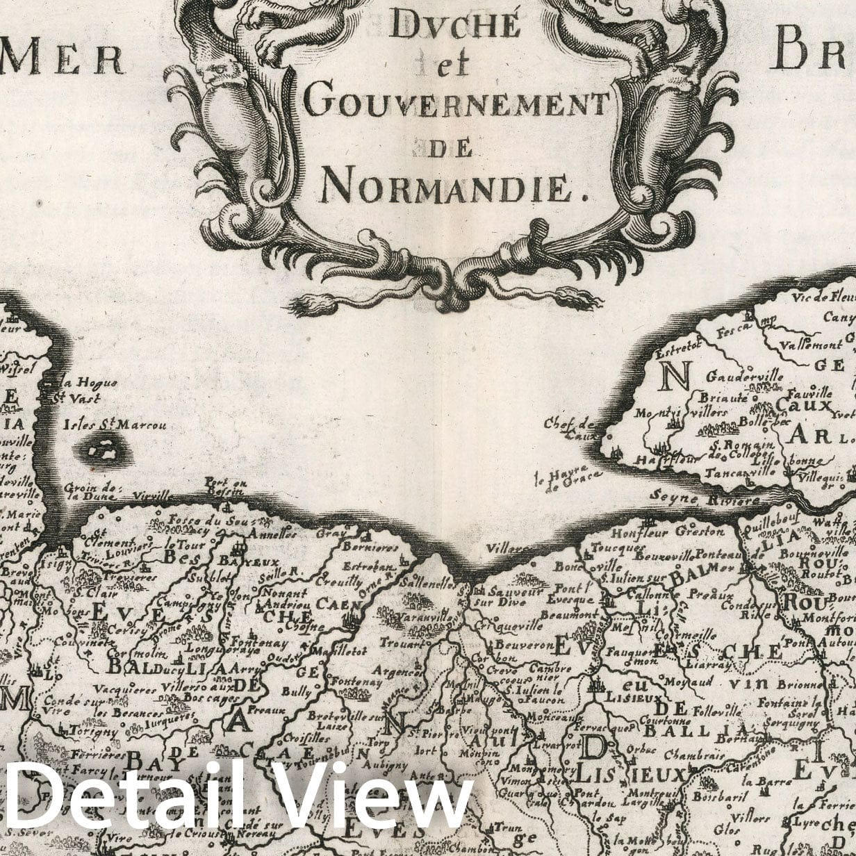 Historic Map : V. 3. Duche et Gouvernement de Normandie, 1663, Vintage Wall Decor