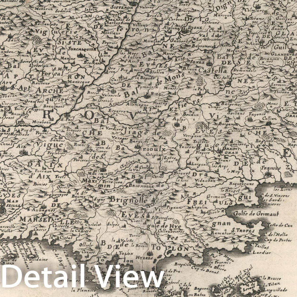 Historic Map : V. 4. Comte, et Gouvernement de Provence, 1663, Vintage Wall Decor