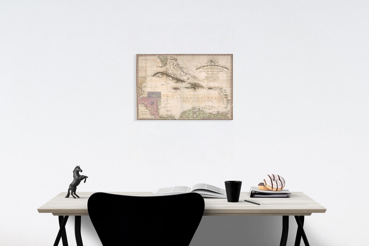 Historic Map : Map of the West India & Bahama Islands, 1831, Vintage Wall Decor
