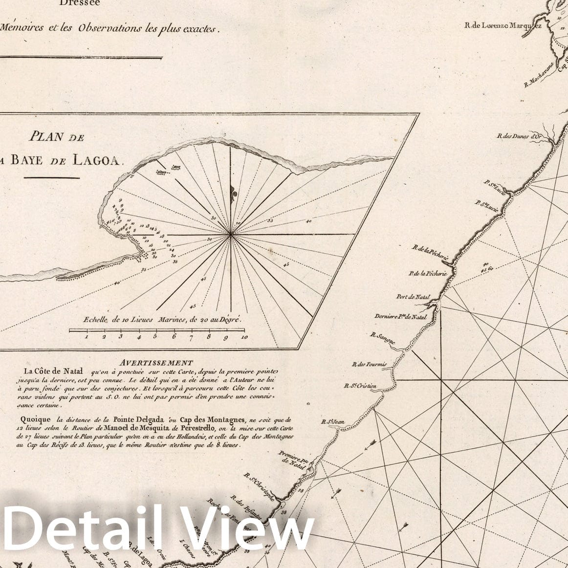 Historic Map : Carte reduite de la cote meridionale d'Afrique, 1810, Vintage Wall Decor