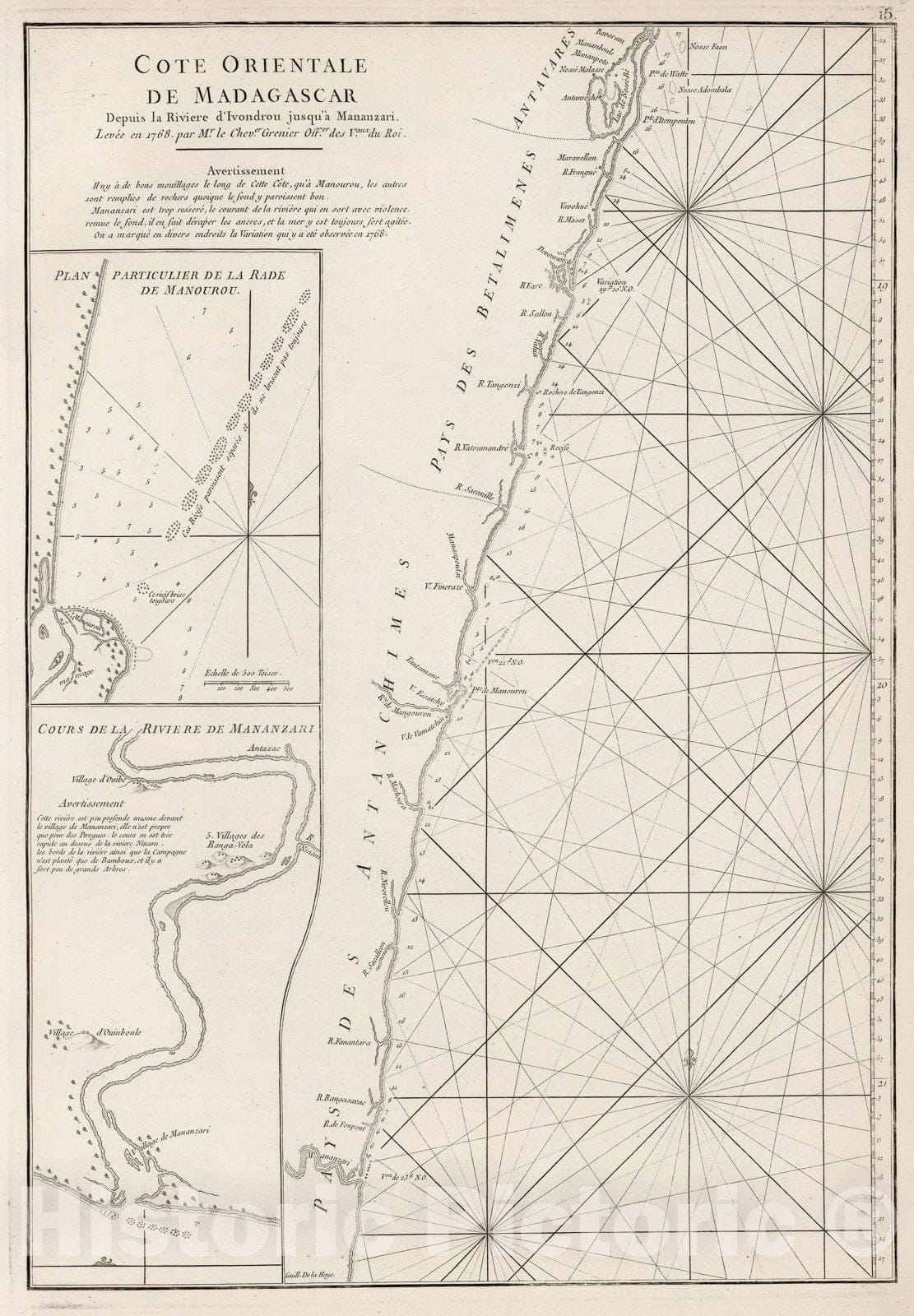 Historic Map : Cote Orientale de Madagascar, 1810, Vintage Wall Decor