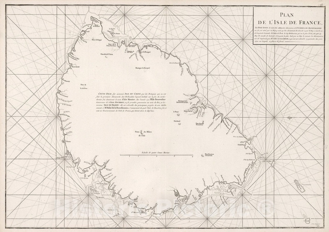 Historic Map : Plan de l'Isle de France, 1810, Vintage Wall Decor