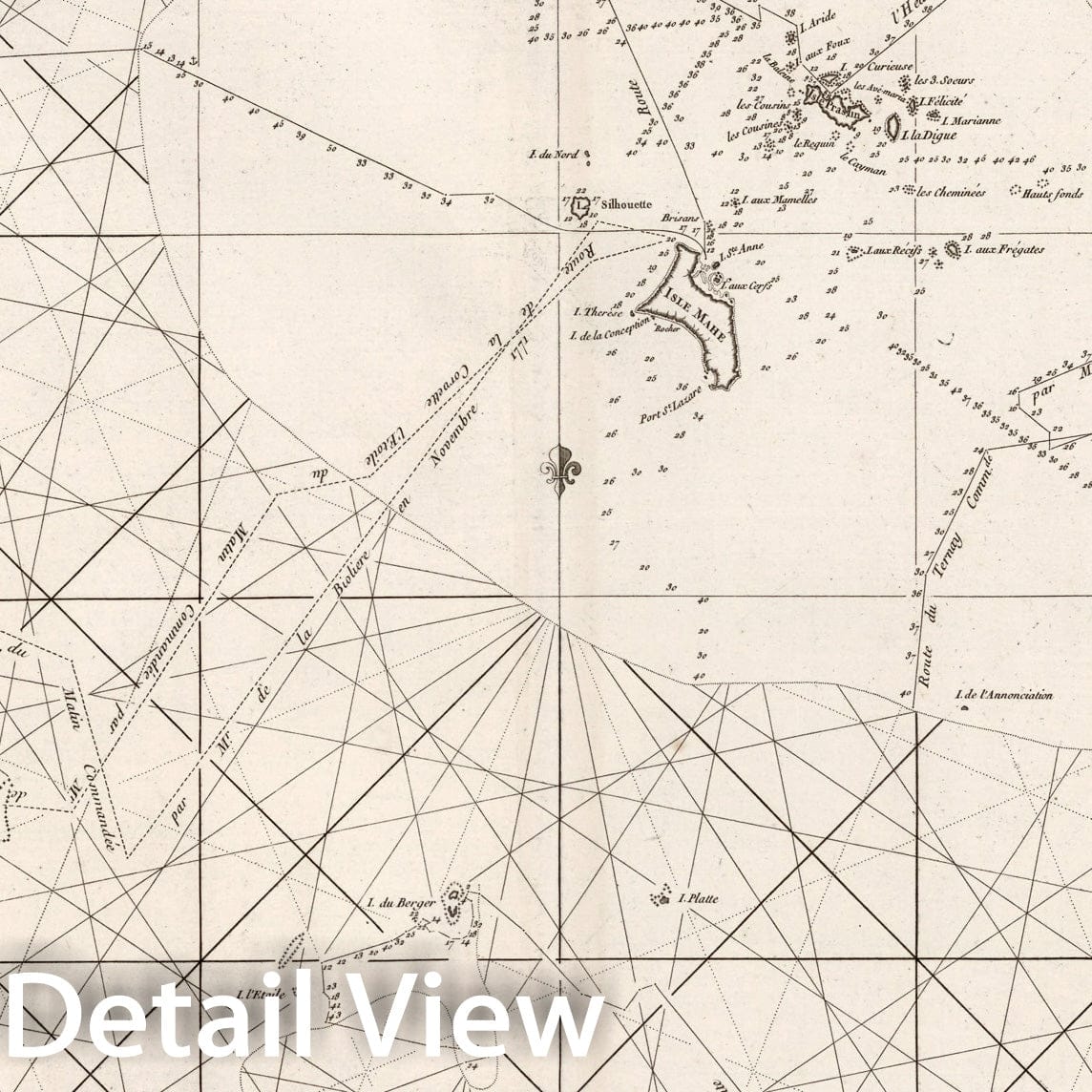 Historic Map : Carte de Isle Mahe ou Seychelle, 1810, Vintage Wall Decor