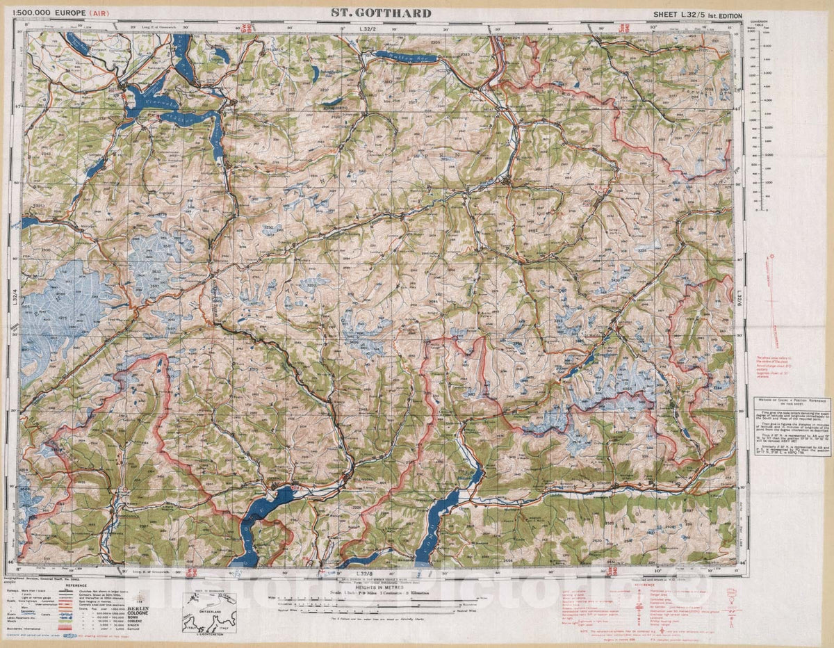 Historic Map : St. Gotthard. Sheet L. 32/5 1st. Edition, 1944, Vintage Wall Decor