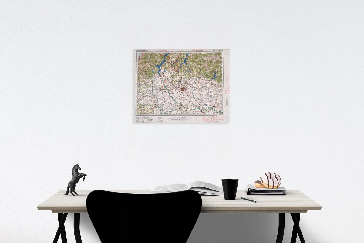 Historic Map : Milan. Sheet L. 32/8 1st. Edition, 1944, Vintage Wall Decor