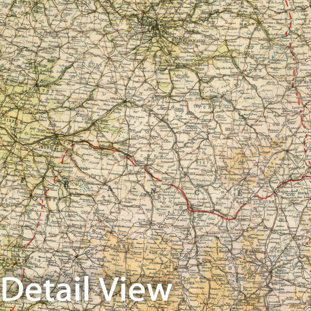 Historic Map : Zones of France : 1:2,000,000, 1944, Vintage Wall Decor