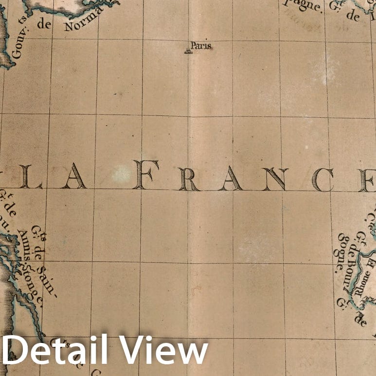 Historic Map : Carte de France, 1765, Vintage Wall Decor