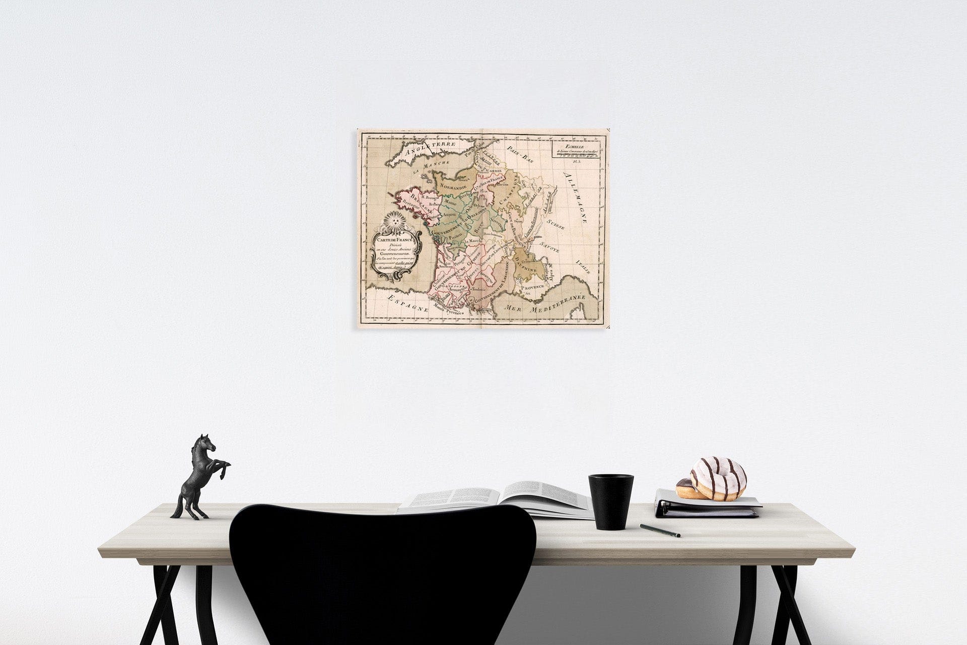 Historic Map : Carte de France divisee en ses douze anciens Gouvernemens, 1765, Vintage Wall Decor
