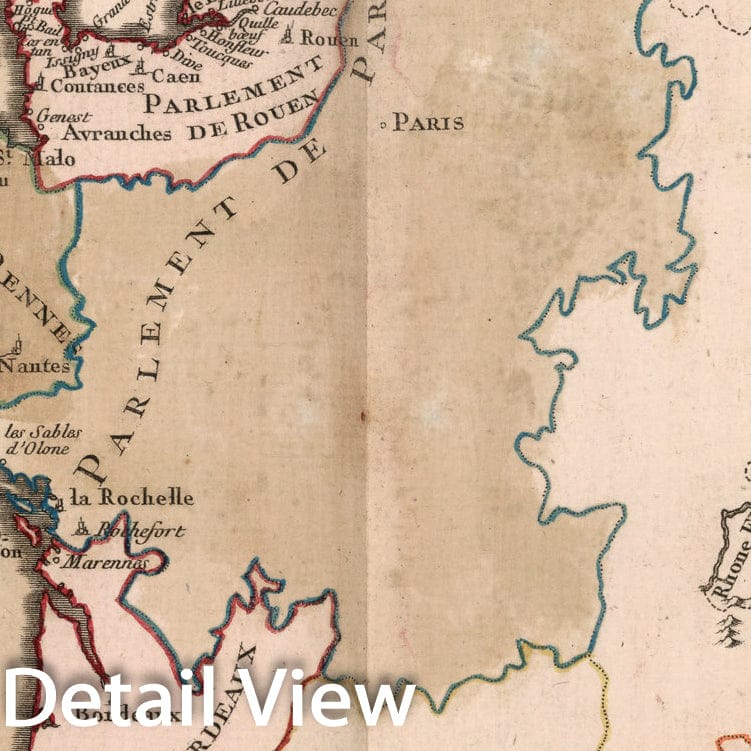 Historic Map : Carte des Amirautes du Royaume, 1765, Vintage Wall Decor